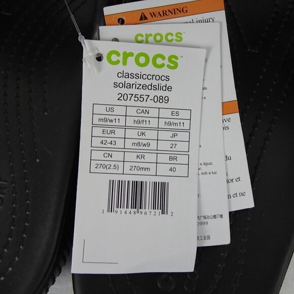 Crocs Solarized Slides Sandals Men's Size 9 Women's 11 Red Blue Colorful - Picture 10 of 10